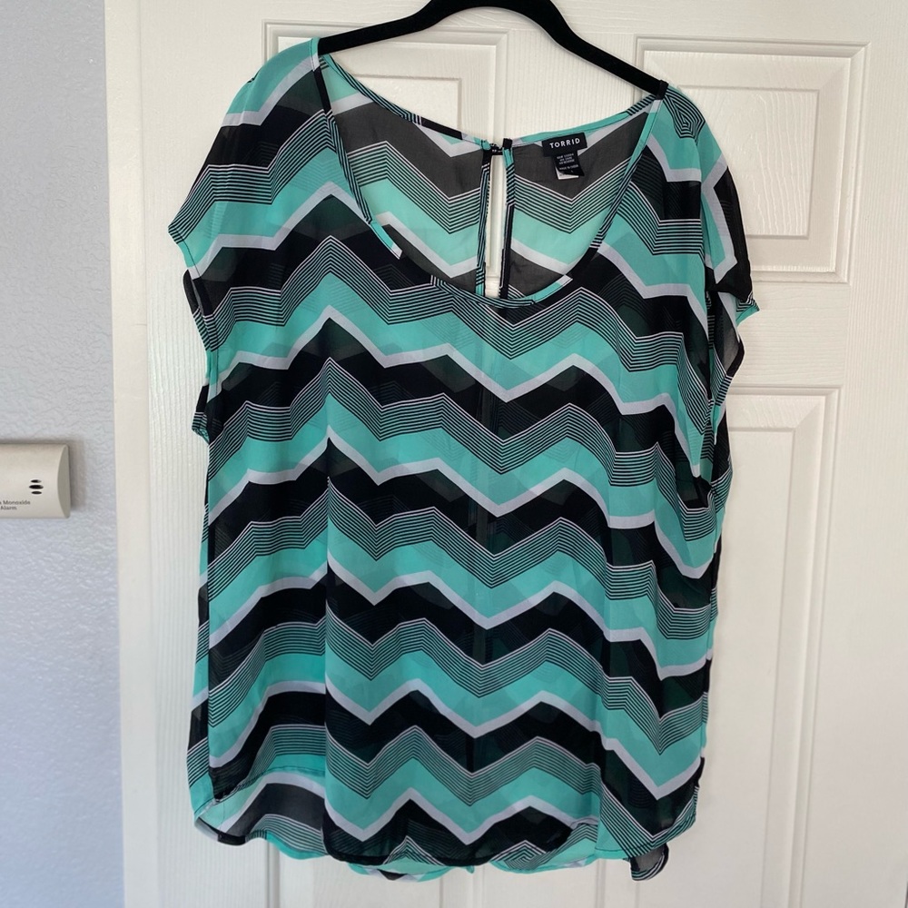 Torrid teal chevron shirt